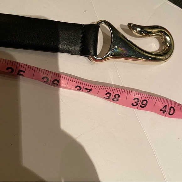 Vintage leather hook style adjustable belt M/L 38” length gith vamp whimsigoth - Picture 4 of 5